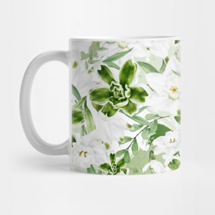 White Watercolor Flowers 3 Mug